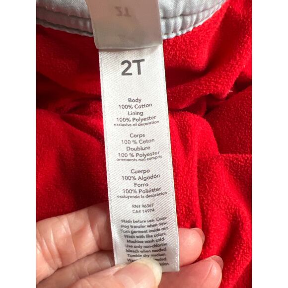 Oshkosh size 2T denim overalls blue lined fall winter warm, cozy - Picture 4 of 4